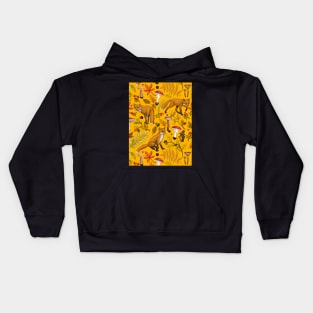 Autumn foxes on orange Kids Hoodie